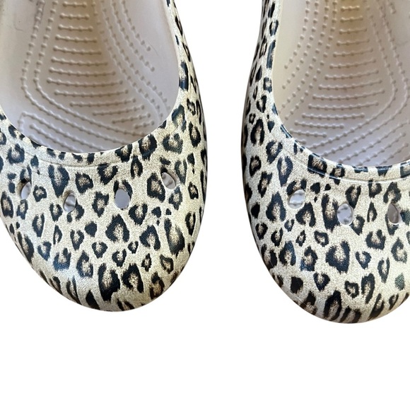 CROCS Kadee Slingback Ballet Flat Leopard Lightweight Comfy Slip on Shoe SZ 8W - Picture 8 of 10
